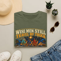 Load image into Gallery viewer, Wise Men Still Travel by Truck T-Shirt – Ram Ford Chevy Christmas Design