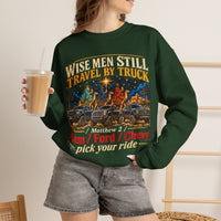 Load image into Gallery viewer, Wise Men Still Travel by Truck Crewneck Sweatshirt