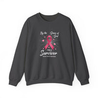 Load image into Gallery viewer, By the Grace of God I'm a Survivor Breast Cancer Awareness Sweatshirt