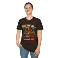 Load image into Gallery viewer, Wise Men Still Travel by Truck T-Shirt – Ram Ford Chevy Christmas Design