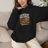 Load image into Gallery viewer, Soldier of Two Armies Christian Military Hoodie