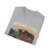 Load image into Gallery viewer, Wise Men Still Travel by Truck T-Shirt – Ram Ford Chevy Christmas Design
