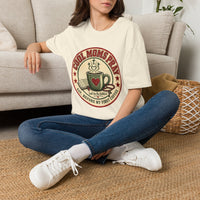 Load image into Gallery viewer, Cool Moms Pray Christian T-Shirt | Coffee &amp; Bible Retro Badge Tee for Moms