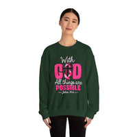 Load image into Gallery viewer, With God All Things Are Possible Faith Crewneck Sweatshirt
