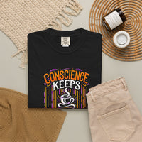 Load image into Gallery viewer, Conscience Keeps More People Awake Than Coffee T-Shirt — Funny Coffee Lover Tee
