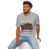 Load image into Gallery viewer, Wise Men Still Travel by Truck T-Shirt – Ram Ford Chevy Christmas Design