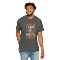 Load image into Gallery viewer, Conscience Keeps More People Awake Than Coffee T-Shirt — Funny Coffee Lover Tee