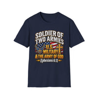 Load image into Gallery viewer, Soldier of Two Armies U.S. Military Christian T-Shirt
