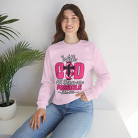 Load image into Gallery viewer, With God All Things Are Possible Faith Crewneck Sweatshirt