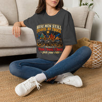 Load image into Gallery viewer, Wise Men Still Travel by Truck T-Shirt – Ram Ford Chevy Christmas Design
