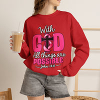 Load image into Gallery viewer, With God All Things Are Possible Faith Crewneck Sweatshirt