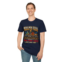 Load image into Gallery viewer, Wise Men Still Travel by Truck T-Shirt – Ram Ford Chevy Christmas Design