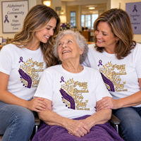Load image into Gallery viewer, I Will Remember For You Alzheimer's Christian Sweatshirt | Isaiah 49:15 Purple Ribbon Dove Tee