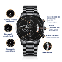 Load image into Gallery viewer, Men's Engraved Watch, We've Got Your Six, Charcoal Black, Gift Watch