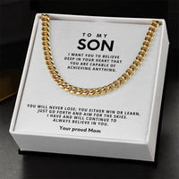 Load image into Gallery viewer, To my Son, You will never lose; you either win or learn