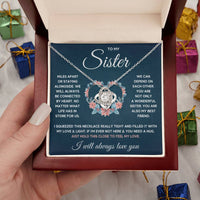 Load image into Gallery viewer, TO MY SISTER SQUEEZED LOVE KNOT NECKLACE GIFT SET