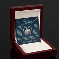 Load image into Gallery viewer, TO MY SISTER SQUEEZED LOVE KNOT NECKLACE GIFT SET