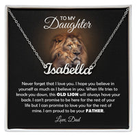 Load image into Gallery viewer, TO MY DAUGHTER OLD LION NAME NECKLACE GIFT SET