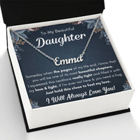 Load image into Gallery viewer, TO MY DAUGHTER CHAPTERS SQUEEZED NAME NECKLACE GIFT SET