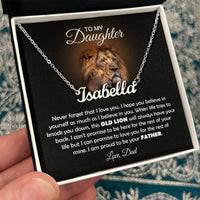 Load image into Gallery viewer, TO MY DAUGHTER OLD LION NAME NECKLACE GIFT SET