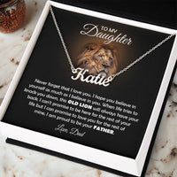 Load image into Gallery viewer, TO MY DAUGHTER OLD LION NAME NECKLACE GIFT SET