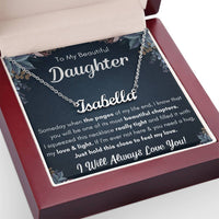 Load image into Gallery viewer, TO MY DAUGHTER CHAPTERS SQUEEZED NAME NECKLACE GIFT SET