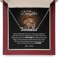 Load image into Gallery viewer, TO MY DAUGHTER OLD LION NAME NECKLACE GIFT SET