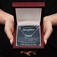 Load image into Gallery viewer, TO MY DAUGHTER CHAPTERS SQUEEZED NAME NECKLACE GIFT SET