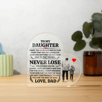 Load image into Gallery viewer, TO MY DAUGHTER PROMISE HEART ACRYLIC PLAQUE