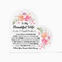 Load image into Gallery viewer, TO MY BEAUTIFUL WIFE ACRYLIC HEART PLAQUE
