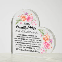Load image into Gallery viewer, TO MY BEAUTIFUL WIFE ACRYLIC HEART PLAQUE