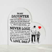 Load image into Gallery viewer, TO MY DAUGHTER PROMISE HEART ACRYLIC PLAQUE