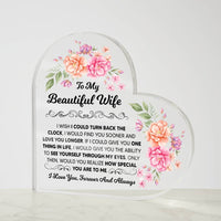 Load image into Gallery viewer, TO MY BEAUTIFUL WIFE ACRYLIC HEART PLAQUE