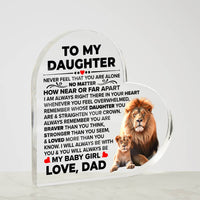 Load image into Gallery viewer, TO MY DAUGHTER BRAVER ACRYLIC HEART