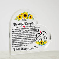 Load image into Gallery viewer, TO MY DAUGHTER PROUD ACRYLIC HEART PLAQUE