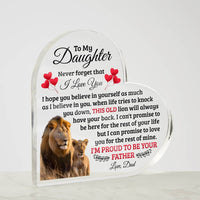 Load image into Gallery viewer, TO MY DAUGHTER OLD LION HEART ACRYLIC PLAQUE