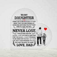 Load image into Gallery viewer, TO MY DAUGHTER PROMISE HEART ACRYLIC PLAQUE