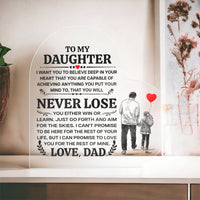 Load image into Gallery viewer, TO MY DAUGHTER PROMISE HEART ACRYLIC PLAQUE