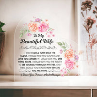 Load image into Gallery viewer, TO MY BEAUTIFUL WIFE ACRYLIC HEART PLAQUE