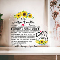 Load image into Gallery viewer, TO MY DAUGHTER PROUD ACRYLIC HEART PLAQUE
