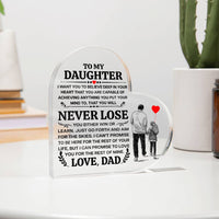 Load image into Gallery viewer, TO MY DAUGHTER PROMISE HEART ACRYLIC PLAQUE