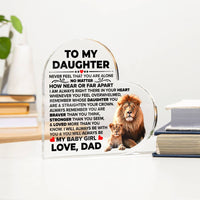 Load image into Gallery viewer, TO MY DAUGHTER BRAVER ACRYLIC HEART