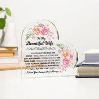 Load image into Gallery viewer, TO MY BEAUTIFUL WIFE ACRYLIC HEART PLAQUE