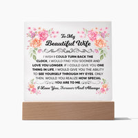 Load image into Gallery viewer, TO MY BEAUTIFUL WIFE SQUARE ACRYLIC PLAQUE 1