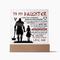 Load image into Gallery viewer, TO MY DAUGHTER VIKING SQUARE ACRYLIC PLAQUE