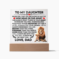 Load image into Gallery viewer, TO MY DAUGHTER BRAVER SQUARE ACRYLIC