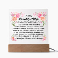 Load image into Gallery viewer, TO MY BEAUTIFUL WIFE SQUARE ACRYLIC PLAQUE