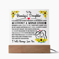 Load image into Gallery viewer, TO MY DAUGHTER SQUARE ACRYLIC PLAQUE