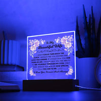 Load image into Gallery viewer, TO MY BEAUTIFUL WIFE SQUARE ACRYLIC PLAQUE 1
