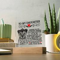 Load image into Gallery viewer, TO MY DAUGHTER LION CROWN ACRYLIC SQUARE PLAQUE